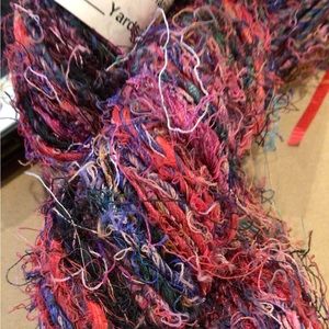 YARN Sari silk yarn recycled hand spun in Nepal. Knit, crochet, weave, rug.